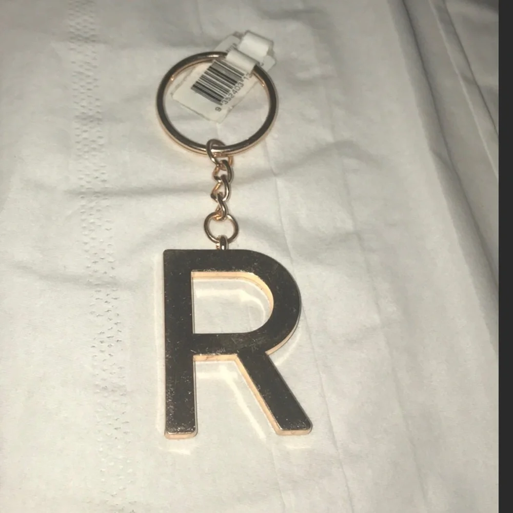 Cotton On rose gold capital R key chain bag charm new